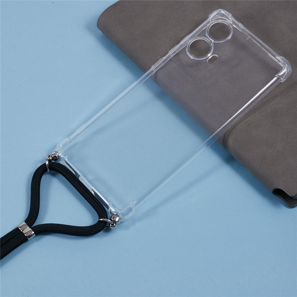Průhledný gelový obal se šňůrkou na Motorola Moto G85 5G