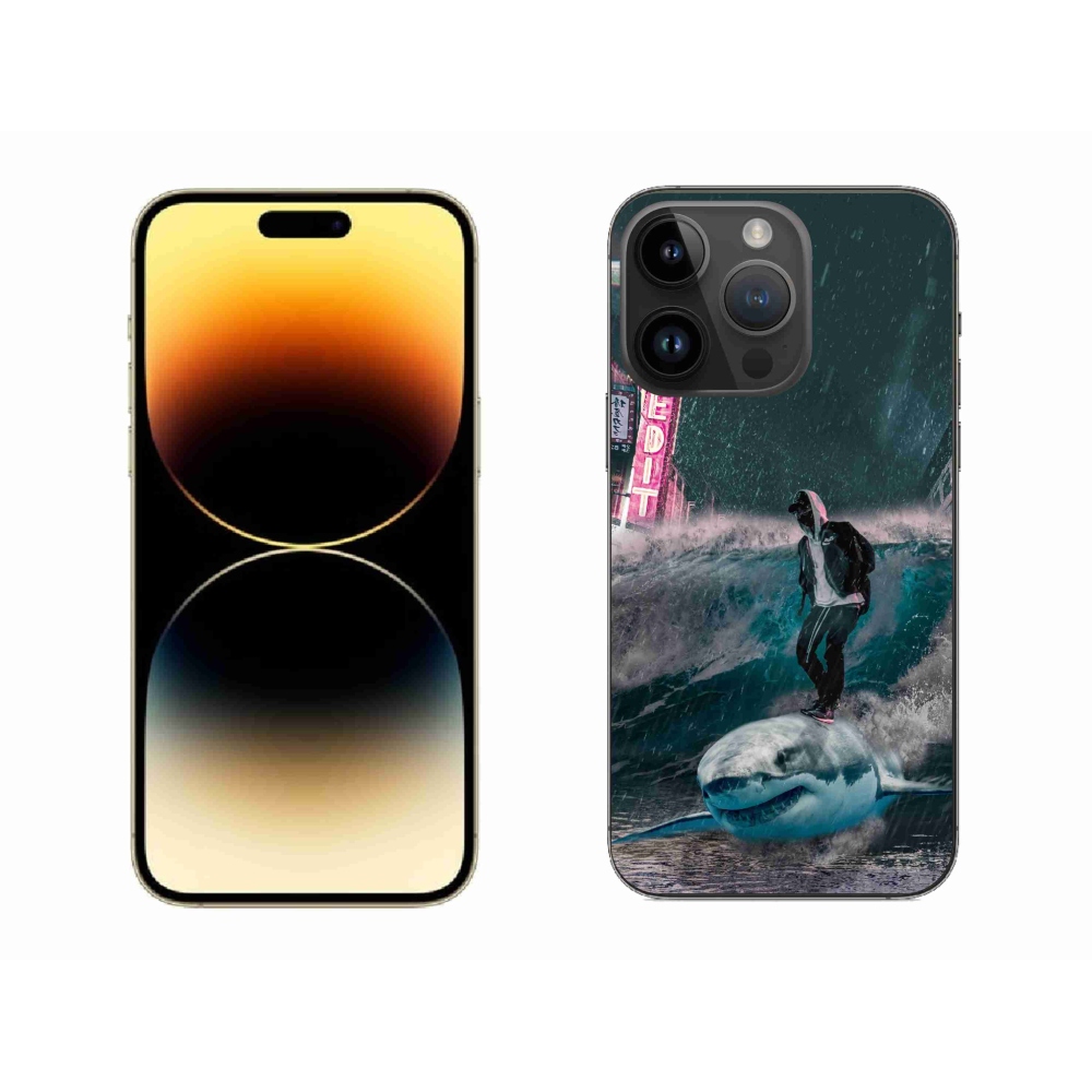 Gelový kryt mmCase na iPhone 14 Pro Max - žralok