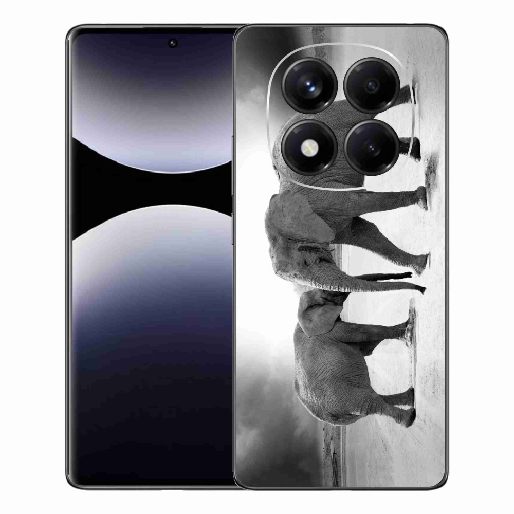 Gelový kryt mmCase na Xiaomi Redmi Note 14 Pro - černobílí sloni