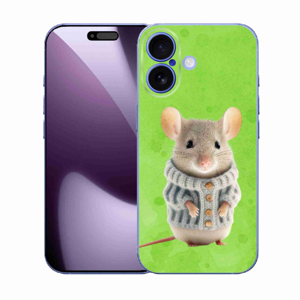 Gelový kryt mmCase na iPhone 17 - myška ve svetru