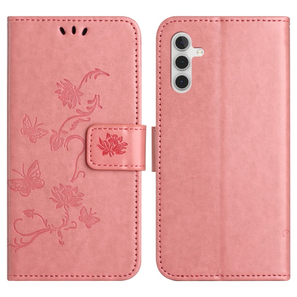 Flower knížkové pouzdro na Samsung Galaxy A56 5G - růžové