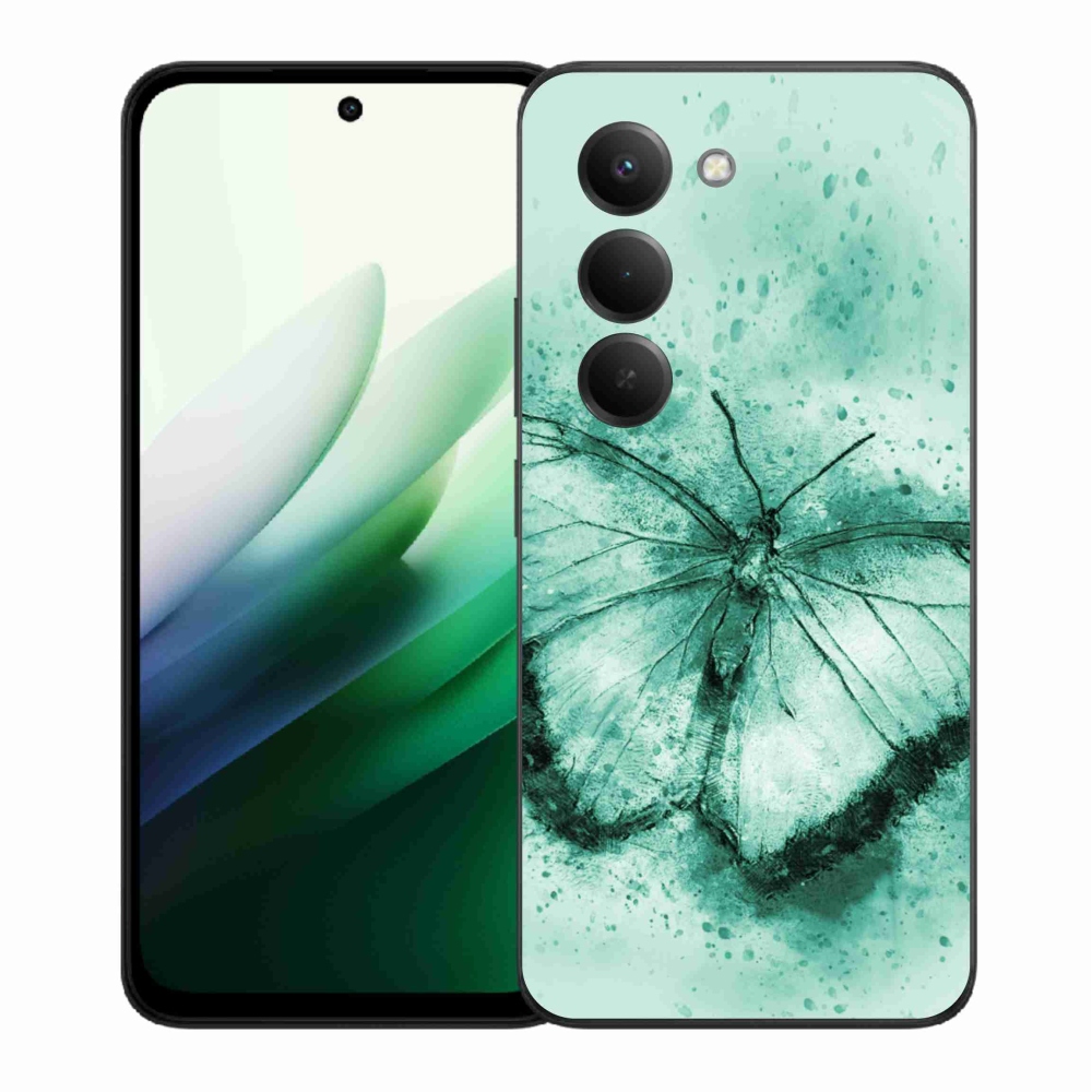 Gelový kryt mmCase na Xiaomi Redmi 15 5G (169mm) - zelený motýl