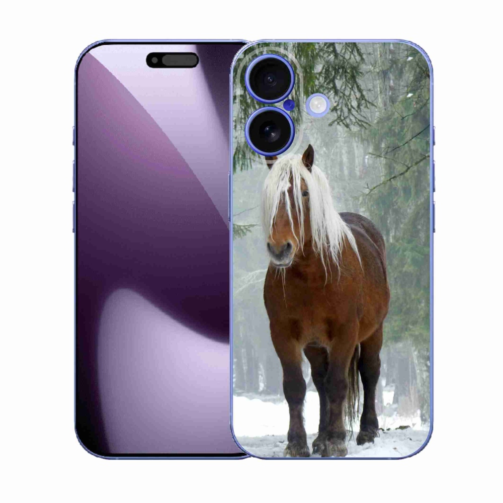 Gelový kryt mmCase na iPhone 17 - kůň v lese