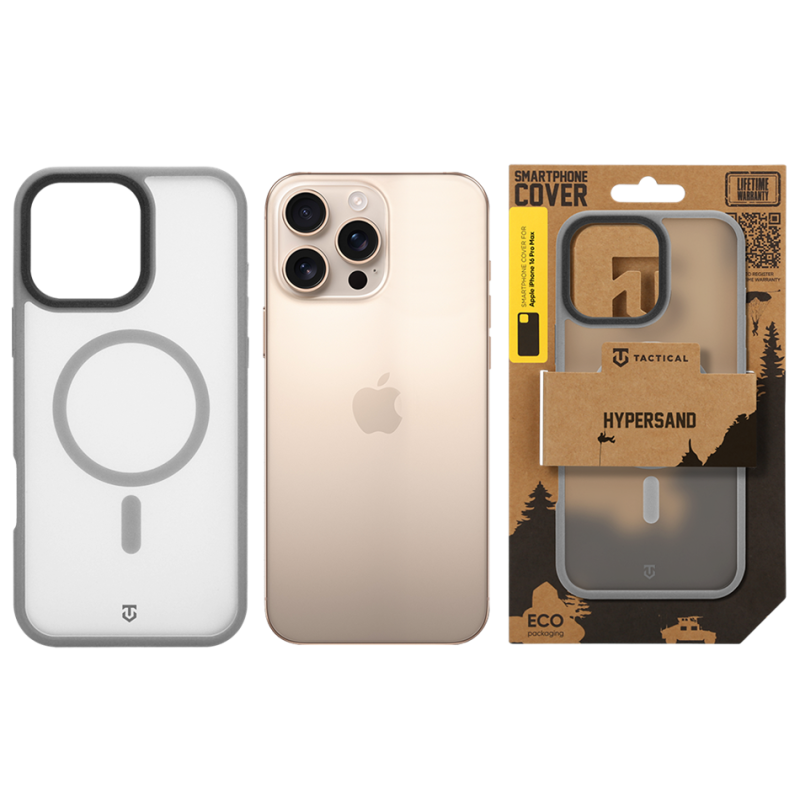 Tactical MagForce Hypersand Kryt pro Apple iPhone 16 Pro Max Light Grey