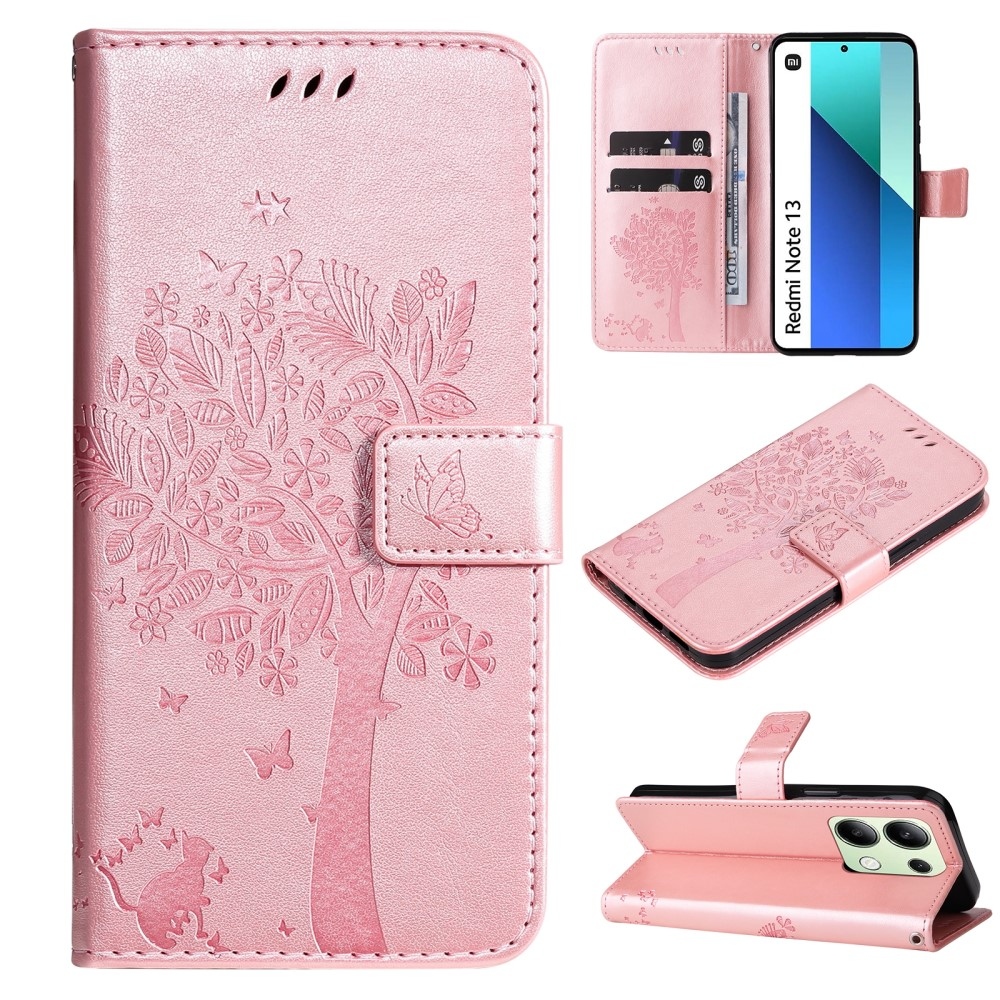 Trees knížkové pouzdro na Xiaomi Redmi Note 13 - růžovozlaté