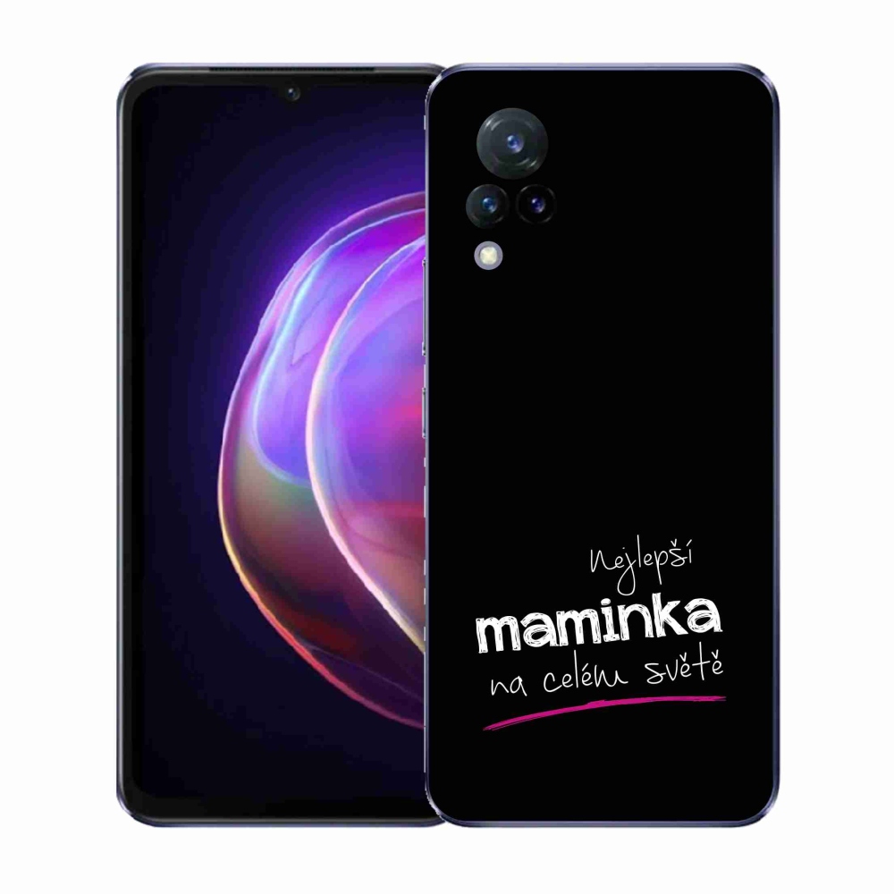 Gelový kryt mmCase na Vivo V21 4G/5G - nejlepší maminka 4 černé pozadí