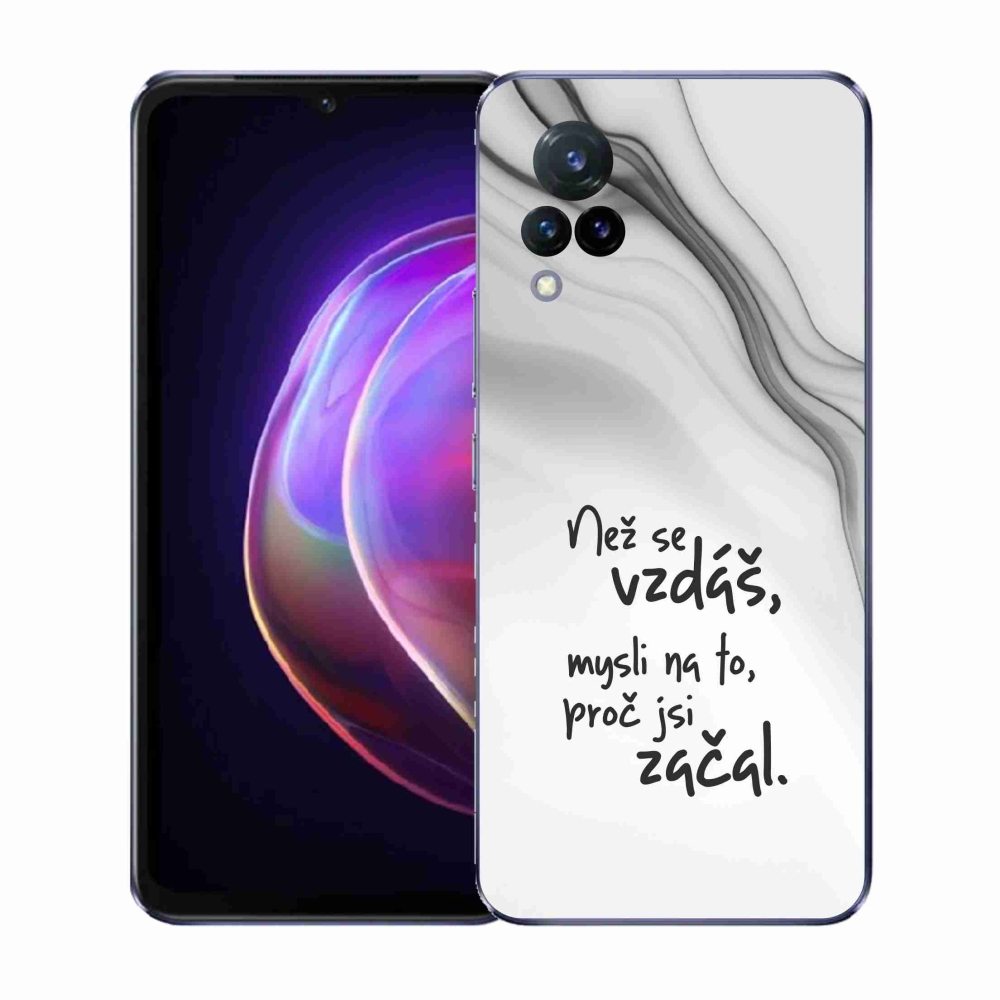 Gelový kryt mmCase na Vivo V21 4G/5G - citát 2 bílé pozadí
