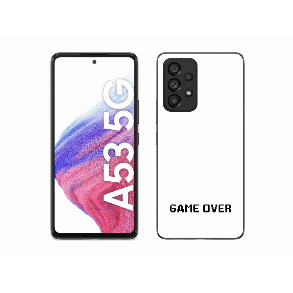 Gelový kryt mmCase na Samsung Galaxy A53 5G - game over bílé pozadí