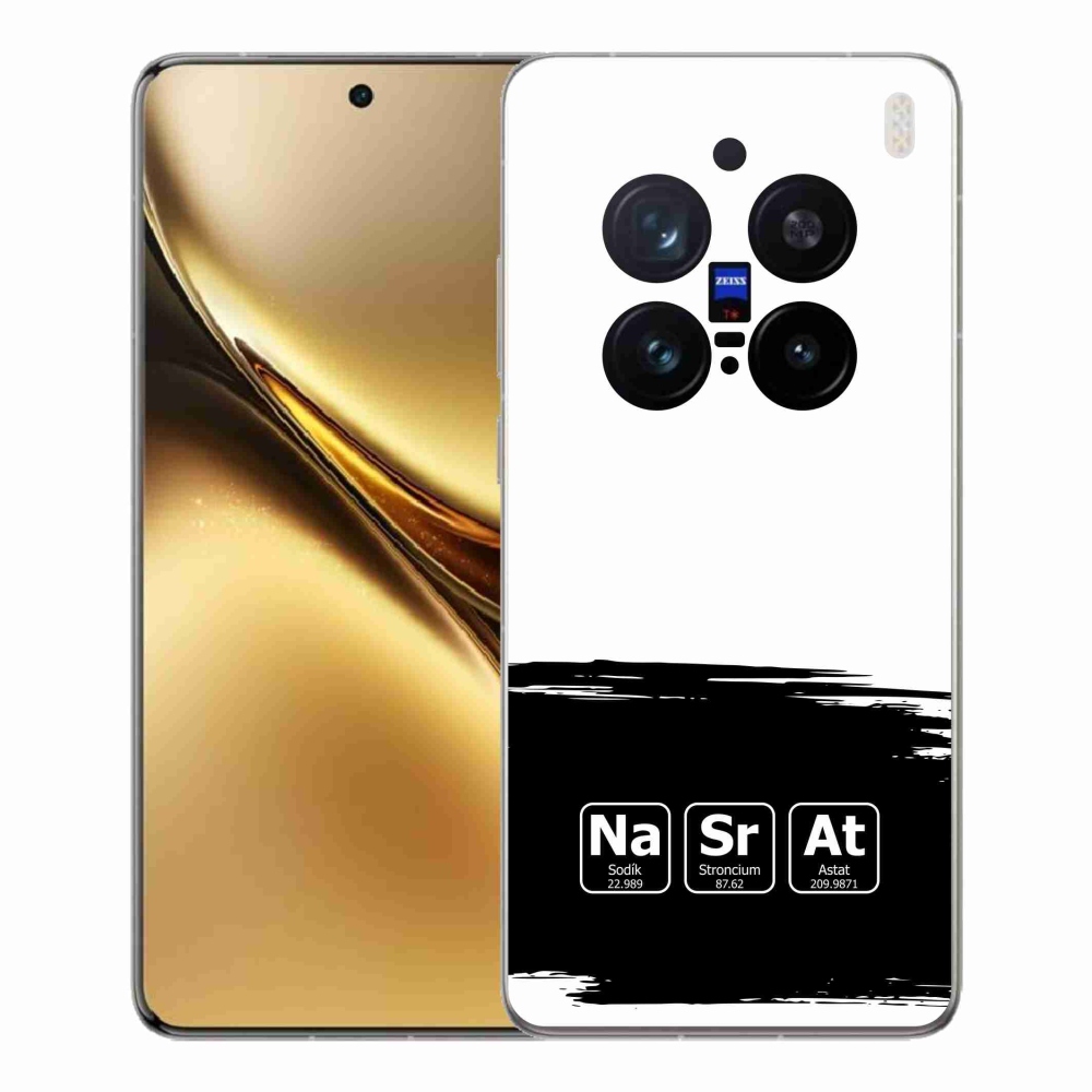 Gelový kryt mmCase na Vivo X200 Pro 5G - chemické prvky černobílé pozadí