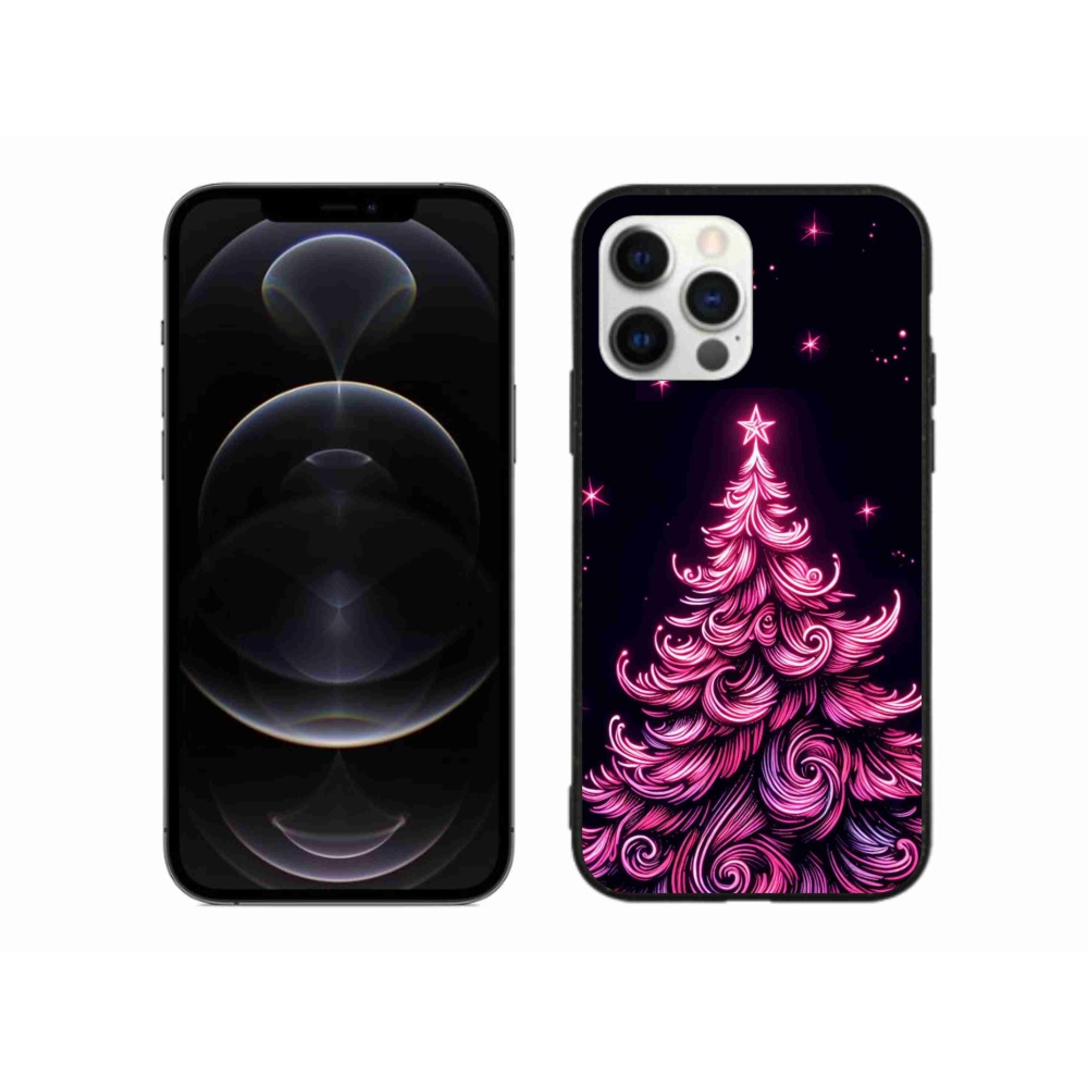 Gelový kryt mmCase na iPhone 12 Pro Max - neonový vánoční stromek 2