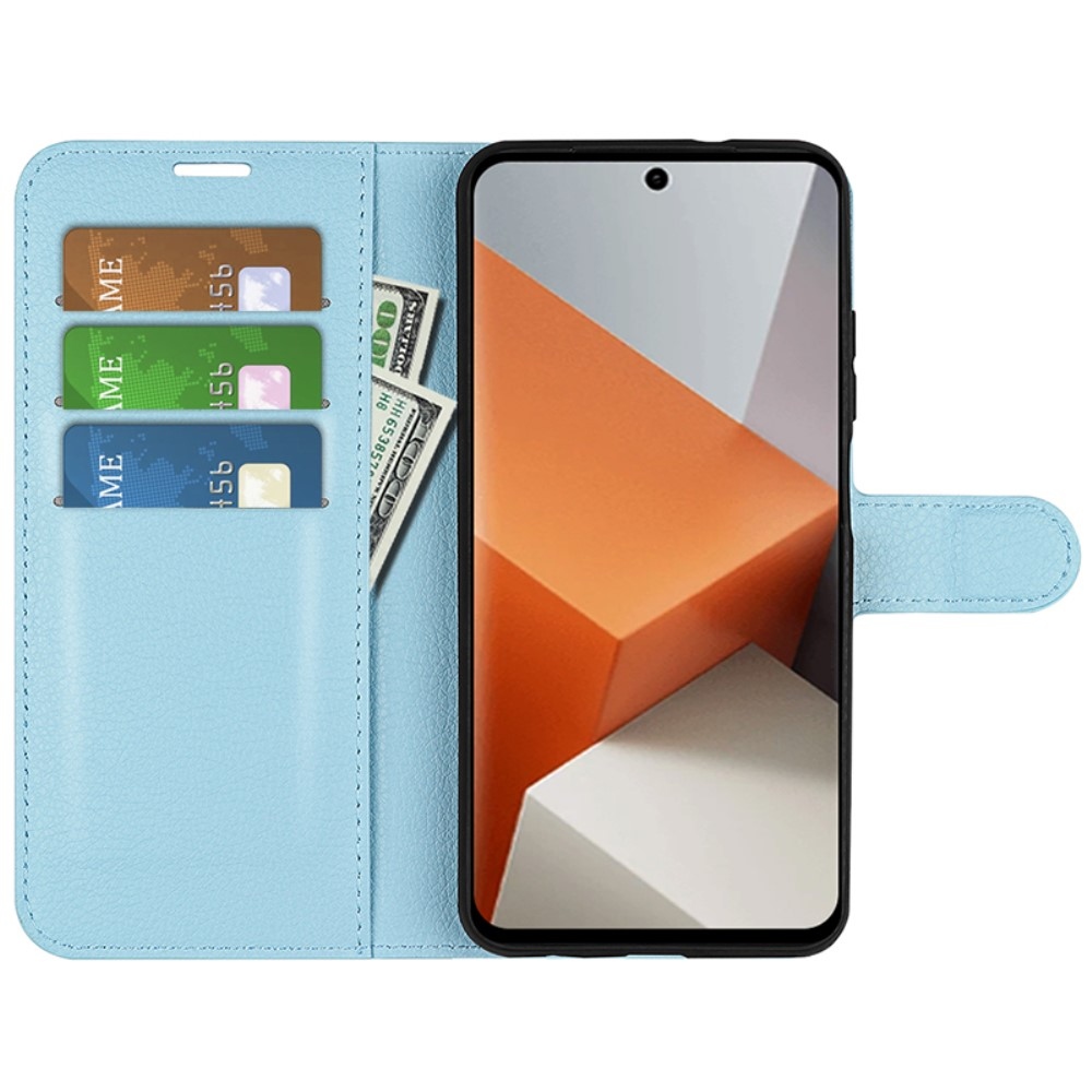Litchi knížkové pouzdro na Xiaomi Redmi Note 13 Pro+ 5G - modré