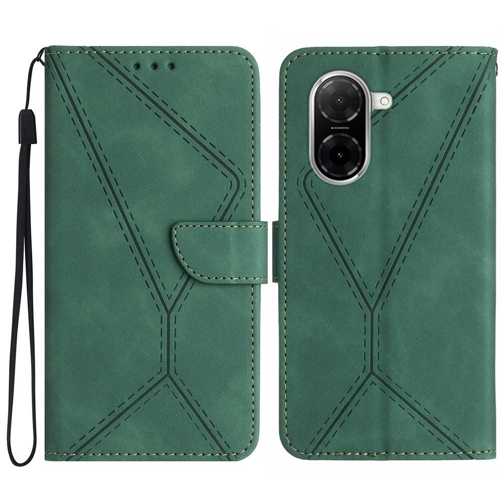 Linesy knížkové pouzdro na Xiaomi Redmi A5 (171.7x77.8x8.3mm) - zelené