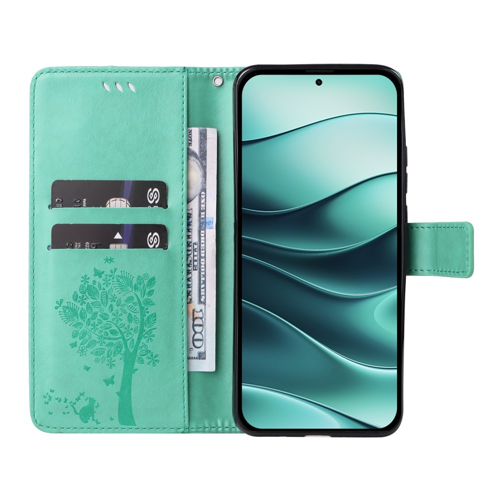 Trees knížkové pouzdro na Xiaomi Redmi Note 14 5G - modrozelené