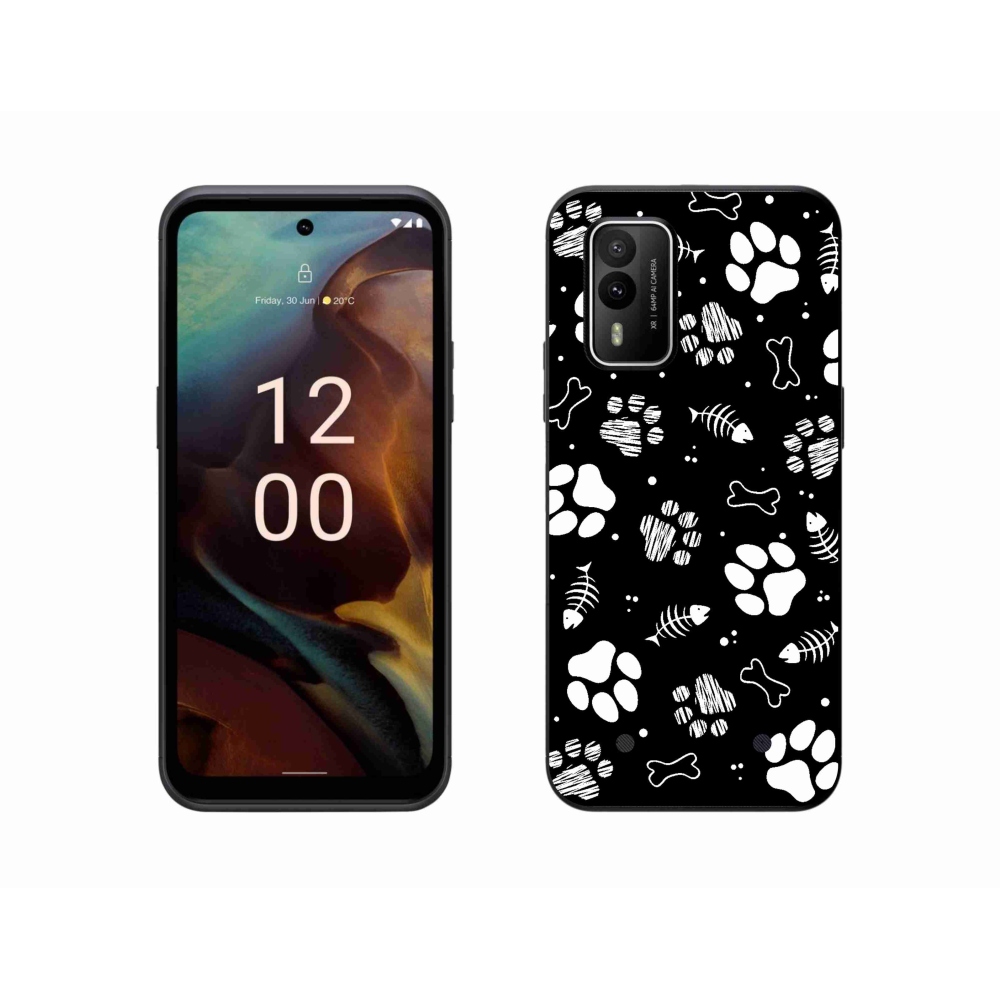 Gelový kryt mmCase na Nokia XR21 - psí tlapky