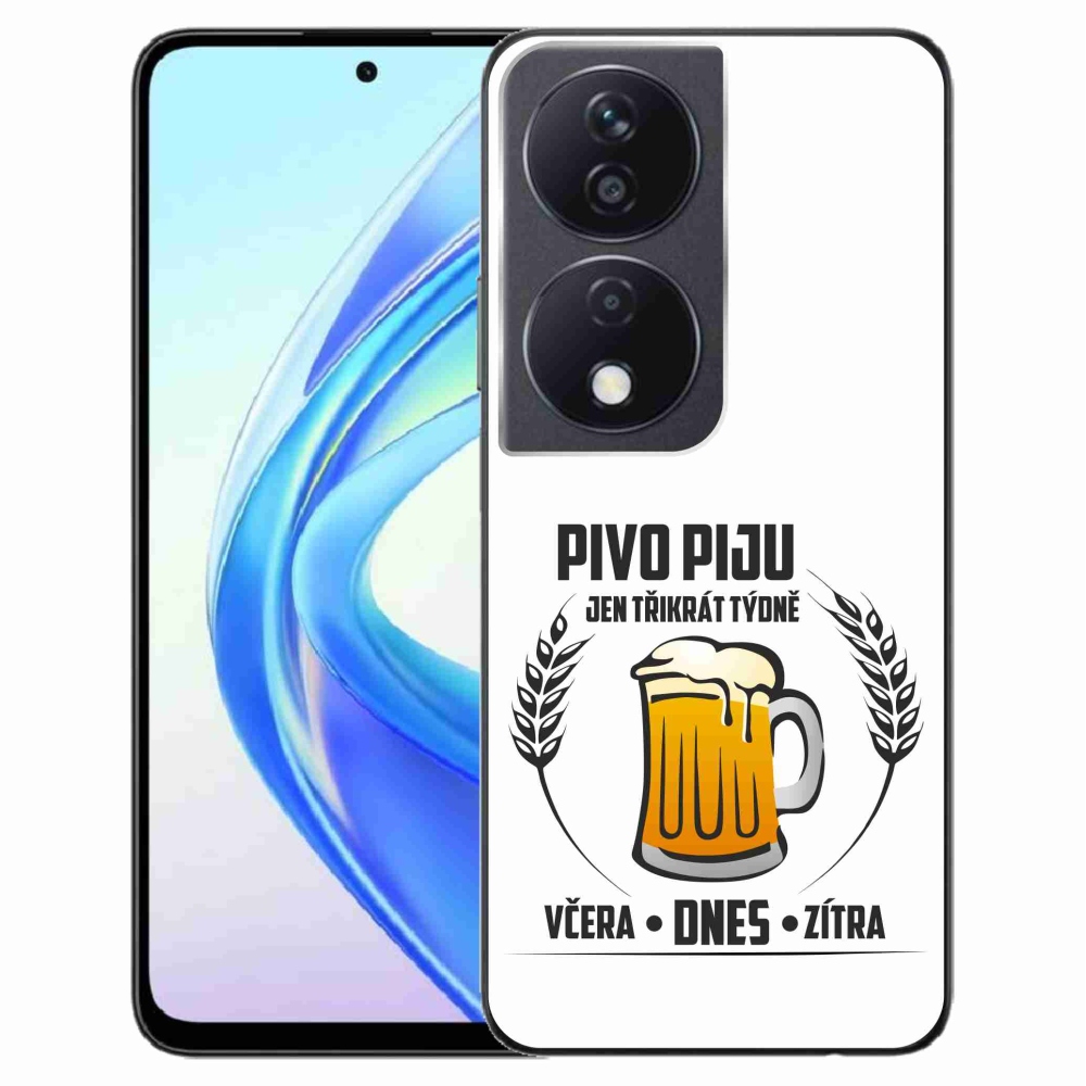 Gelový kryt mmCase na Honor X7b/Honor 90 Smart - pivní motiv bílé pozadí