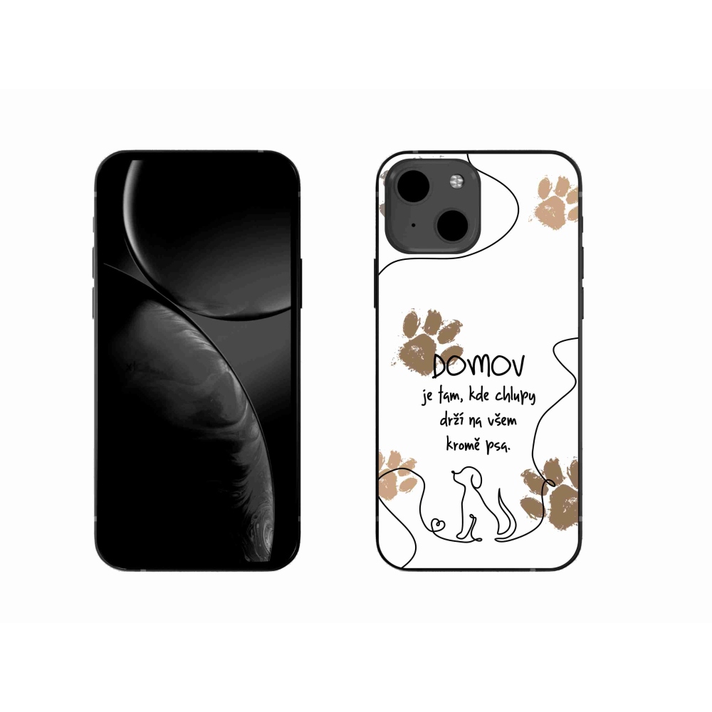 Gelový kryt mmCase na iPhone 13 6.1 - psí motiv bílé pozadí