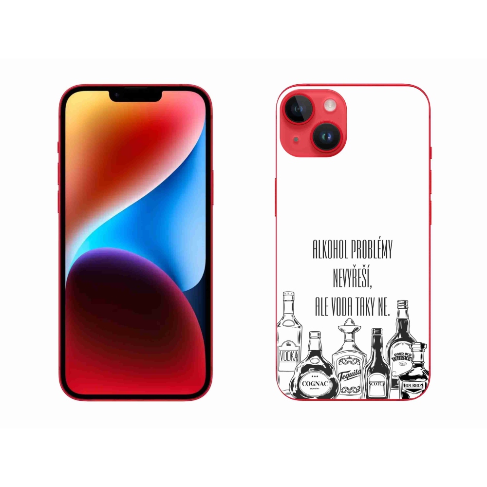 Gelový kryt mmCase na iPhone 14 Plus - vtipný text bílé pozadí