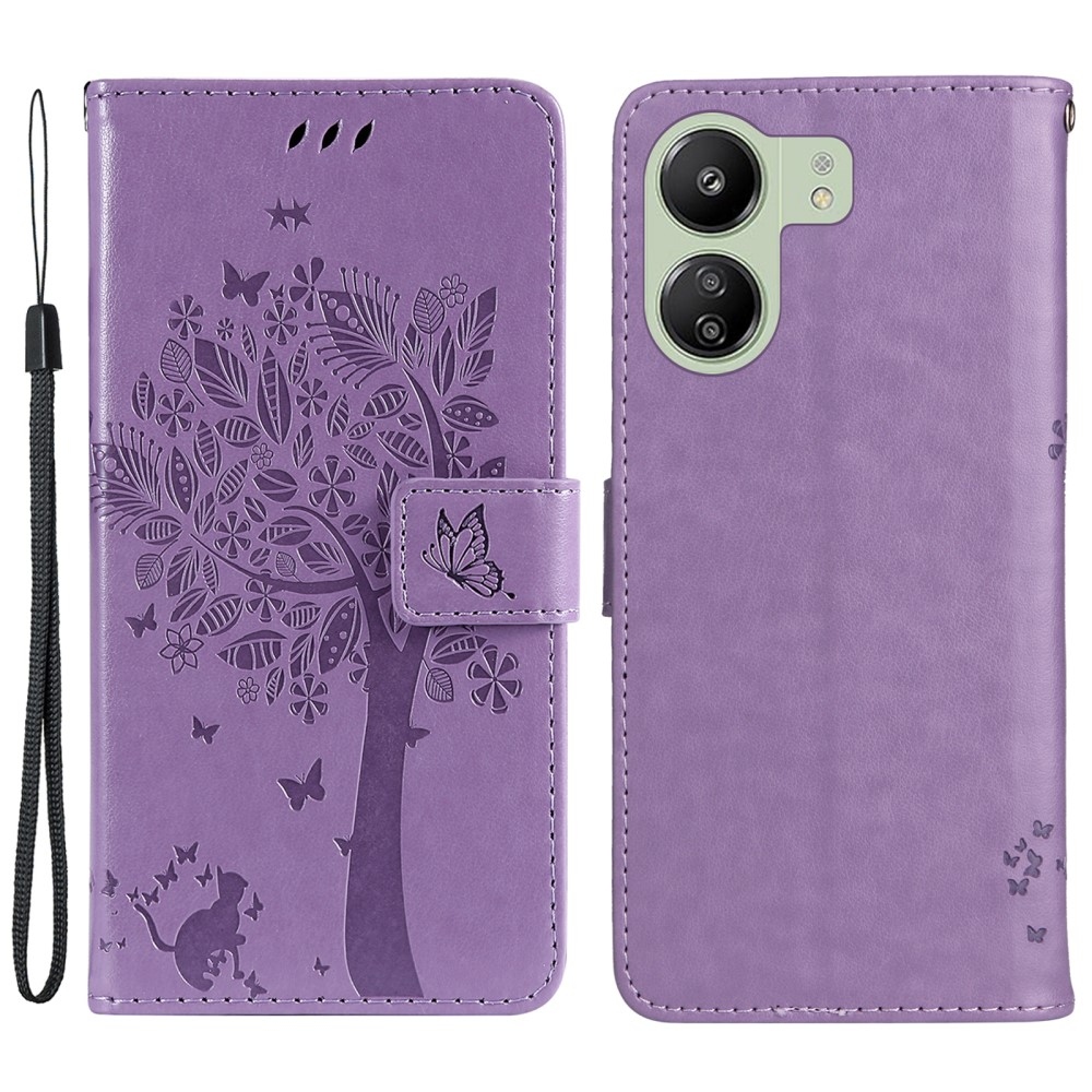 Trees knížkové pouzdro na Xiaomi Poco C65/Redmi 13C - světlefialové