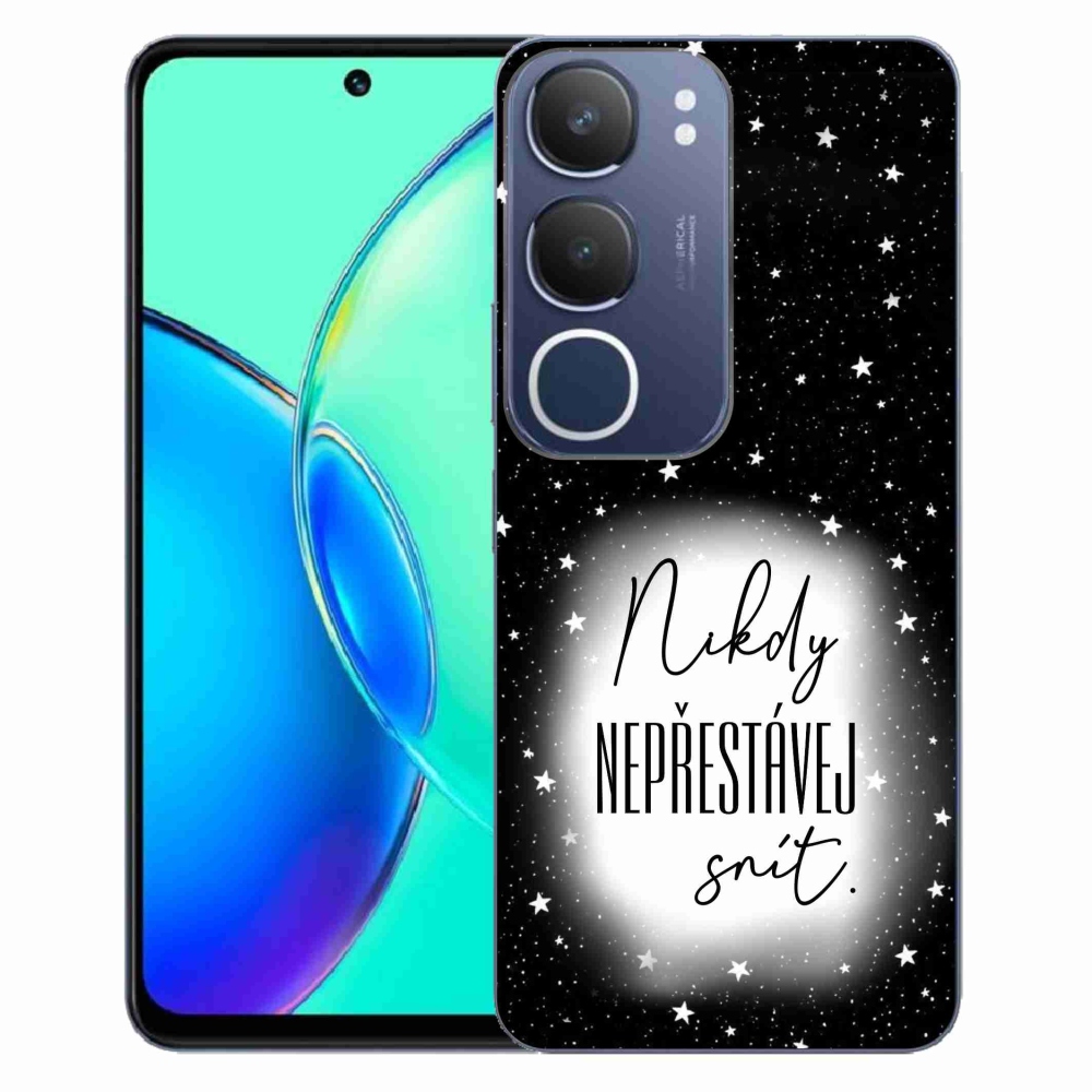 Gelový kryt mmCase na Vivo Y19s - citát 1 bíločerné pozadí