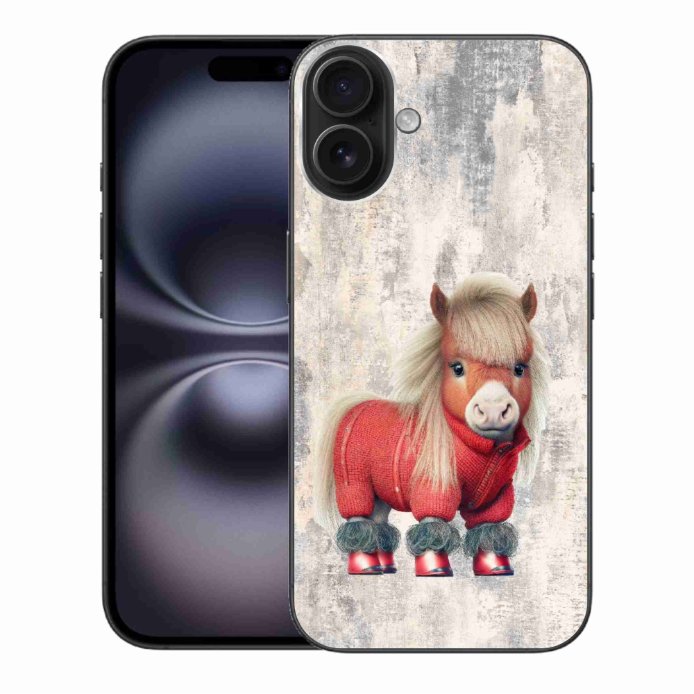 Gelový kryt mmCase na iPhone 16 Plus - poník ve svetru