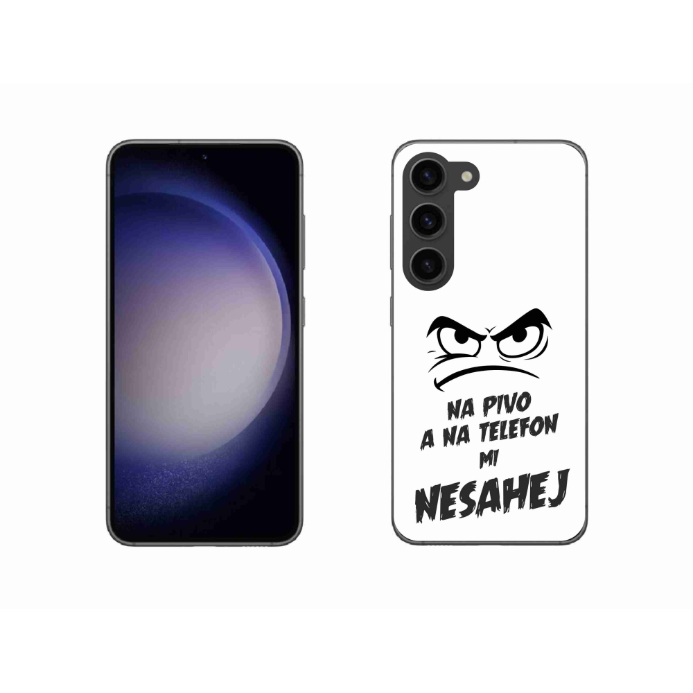 Gelový kryt mmCase na Samsung Galaxy S23 5G - pivní motiv 2 bílé pozadí