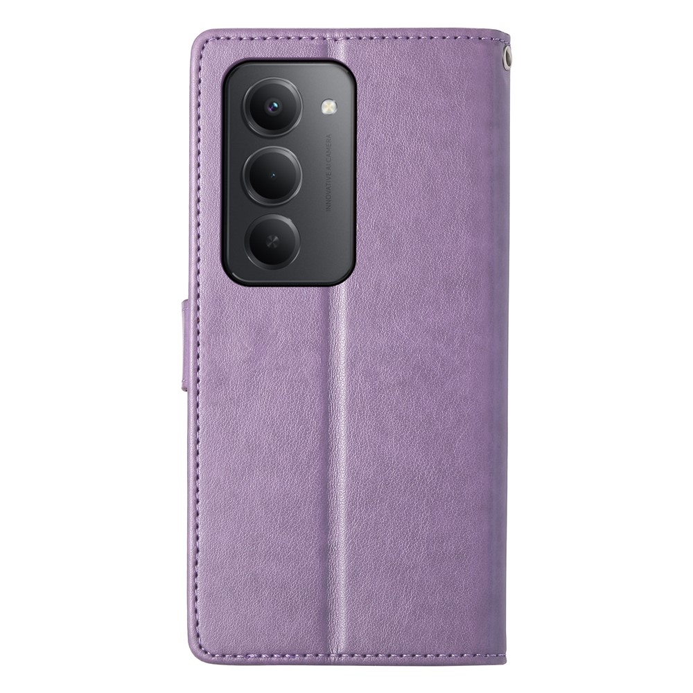 Flowery knížkové pouzdro na Xiaomi Redmi 15 5G (169mm) - fialové