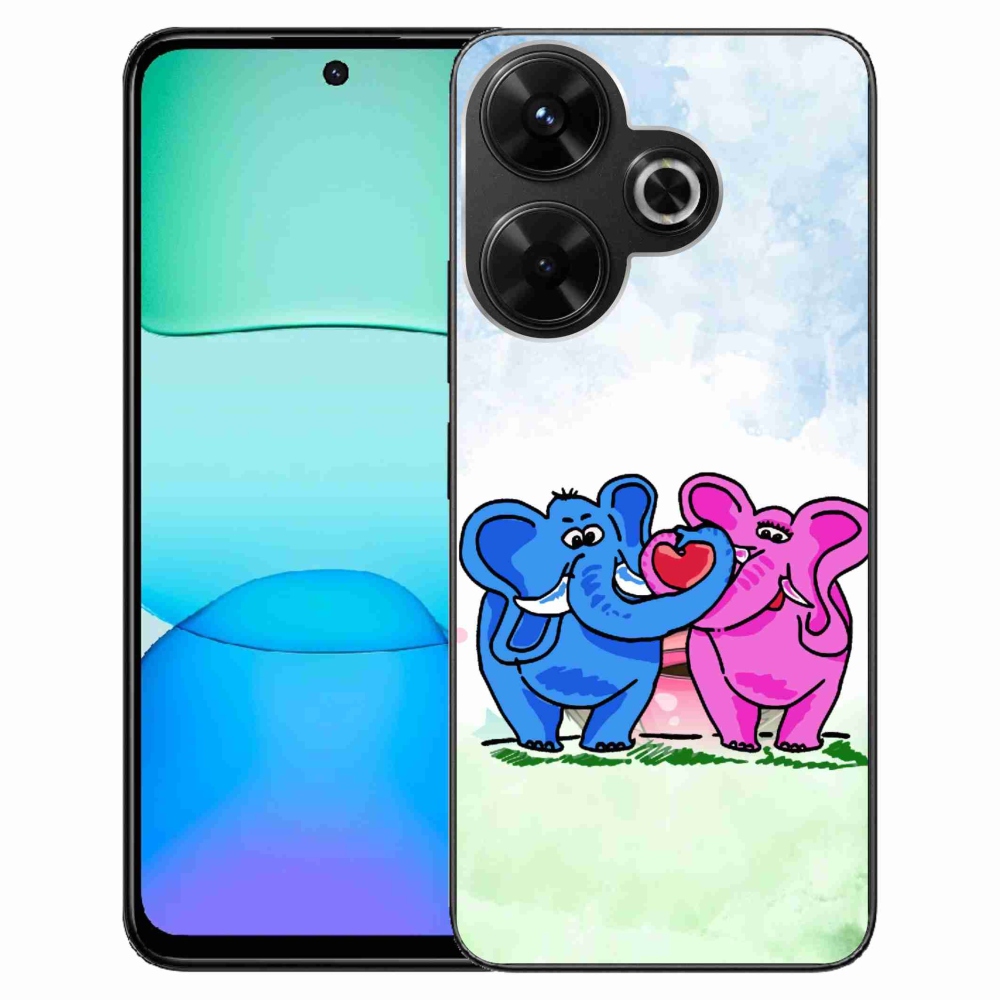 Gelový kryt mmCase na Xiaomi Redmi 13 4G/Poco M6 4G - zamilovaní sloni