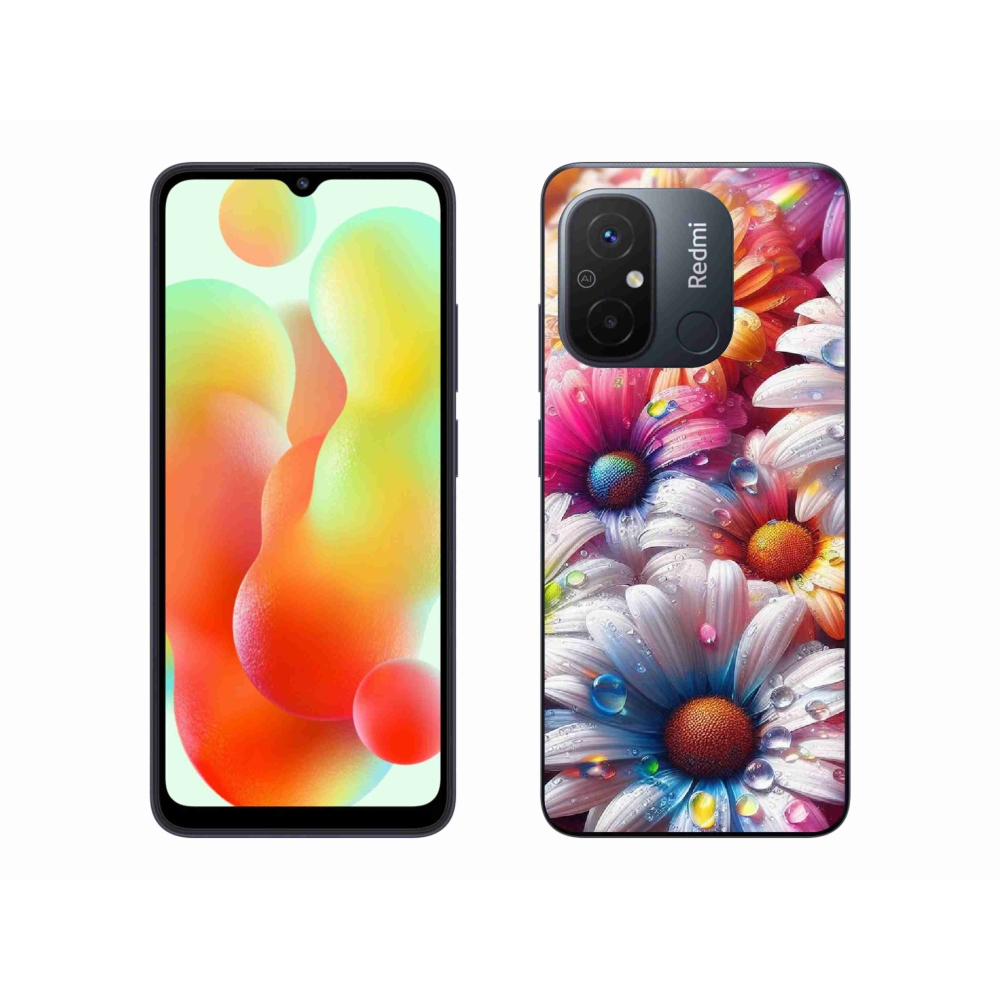 Gelový kryt mmCase na Xiaomi Redmi 12C - barevné kopretiny