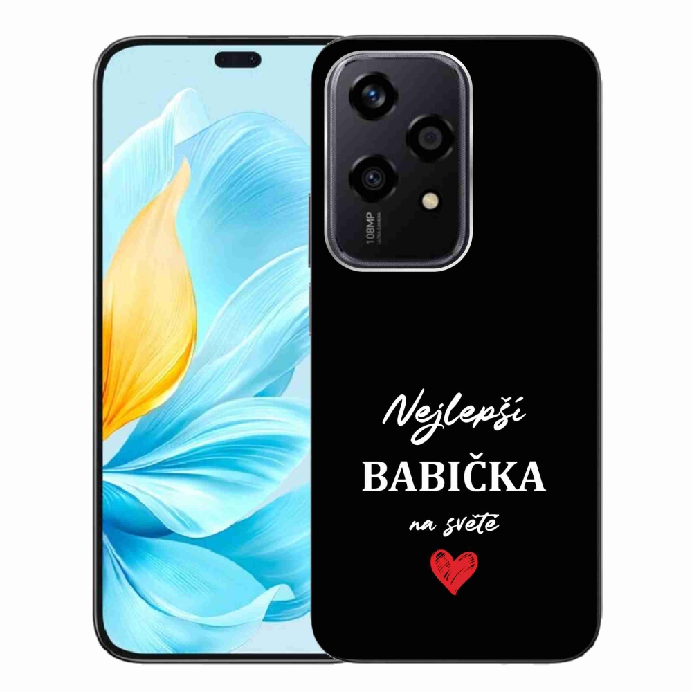 Gelový kryt mmCase na Honor 200 Lite 5G - nejlepší babička 1 černé pozadí