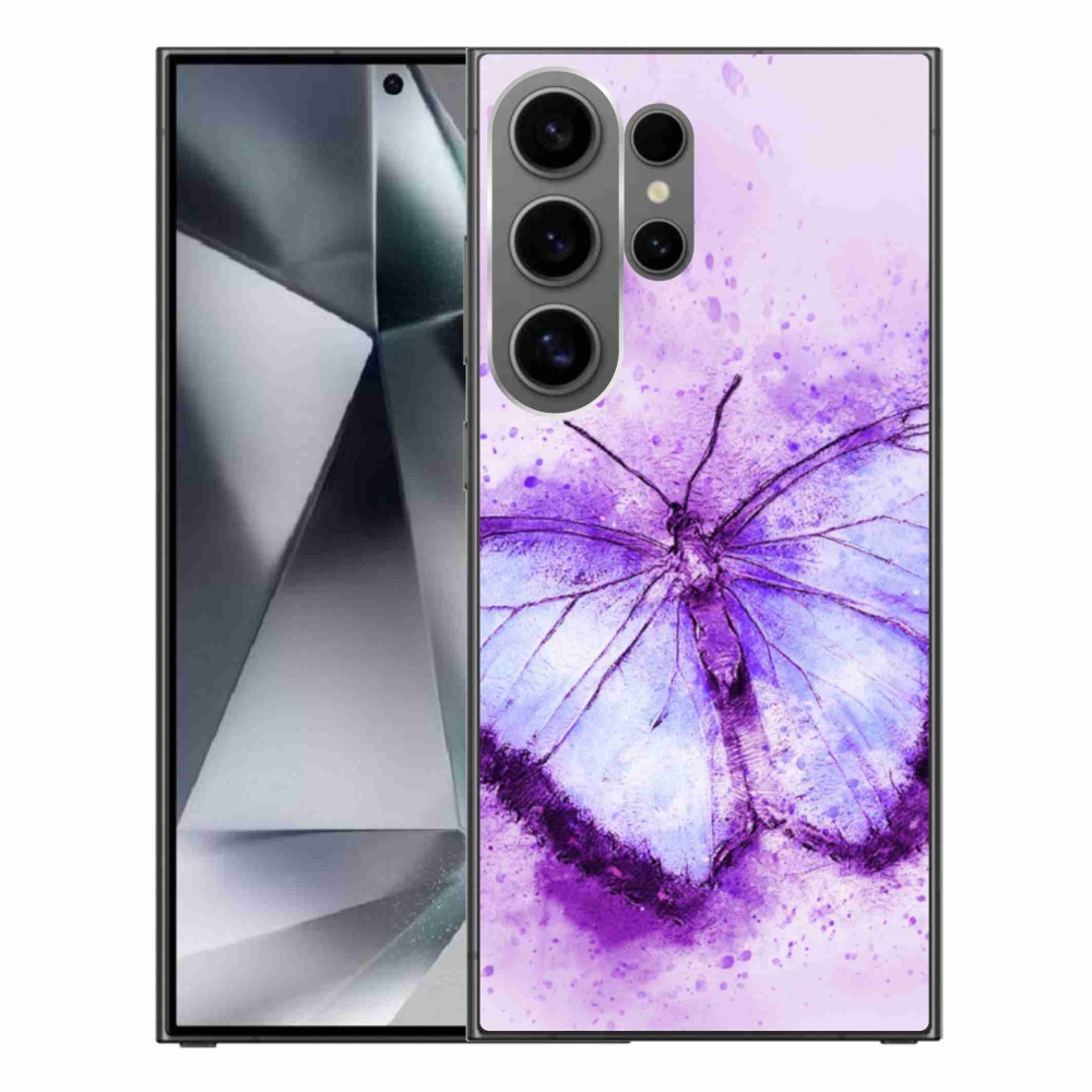 Gelový kryt mmCase na Samsung Galaxy S24 Ultra - fialový motýl