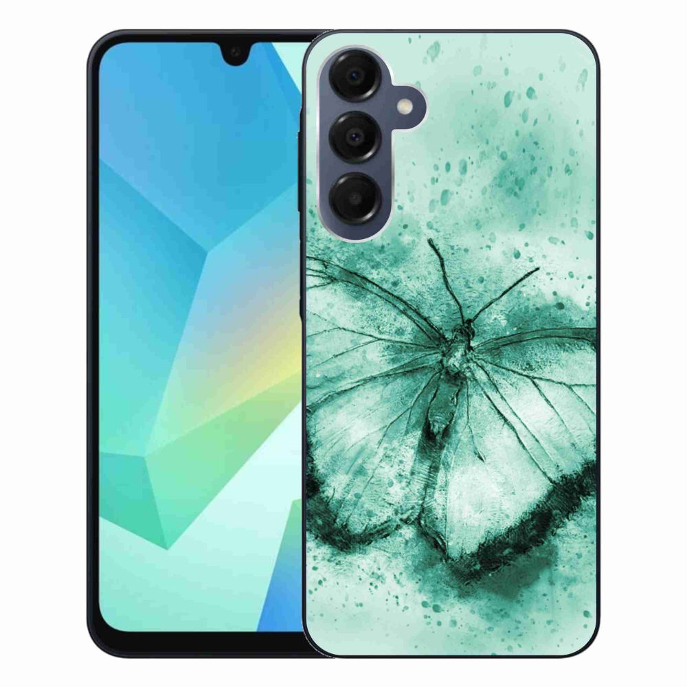 Gelový obal mmCase na Samsung Galaxy A16 4G/5G - zelený motýl