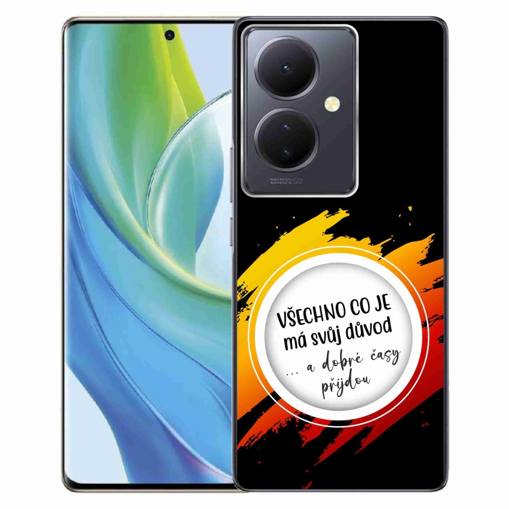 Gelový kryt mmCase na Vivo V29 Lite 5G - citát 3 černé pozadí