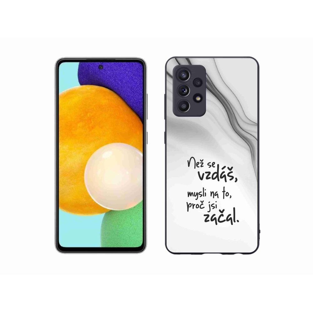 Gelový kryt mmCase na Samsung Galaxy A52/A52 5G - citát 2 bílé pozadí