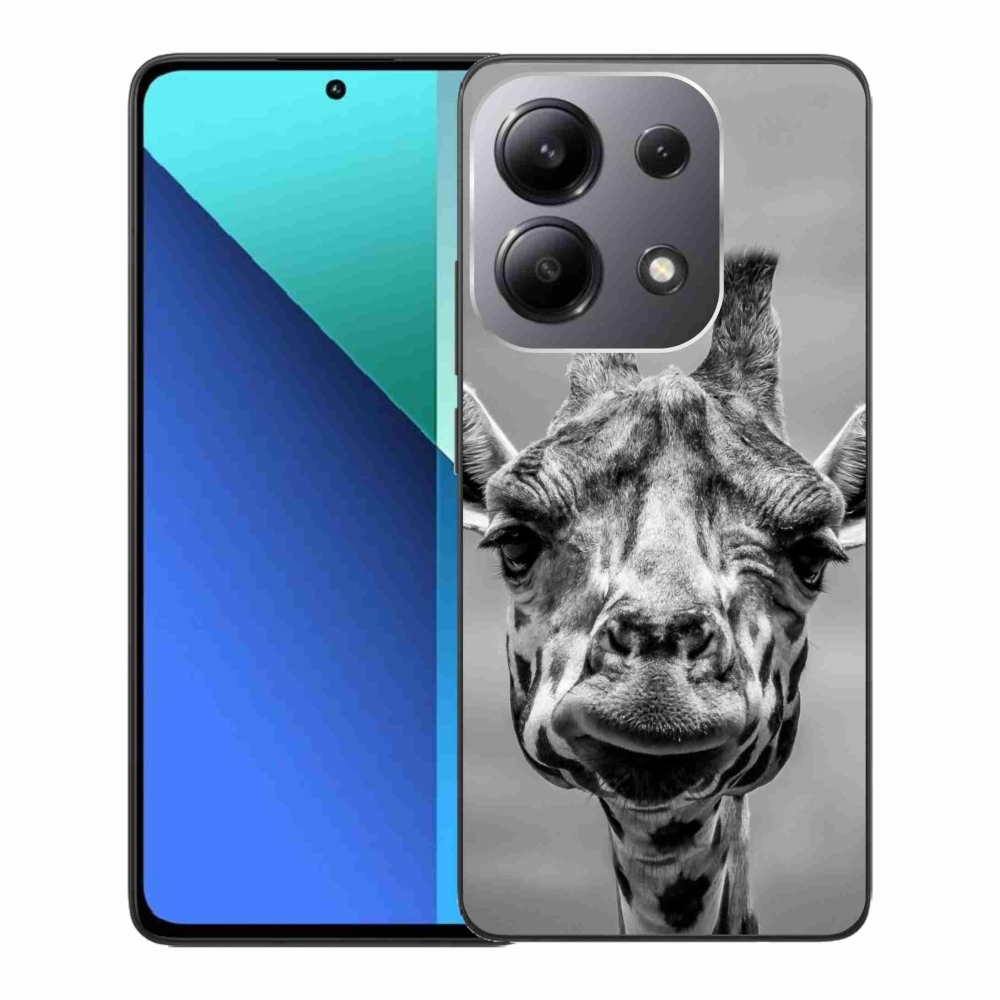 Gelový kryt mmCase na Xiaomi Redmi Note 13 - černobílá žirafa