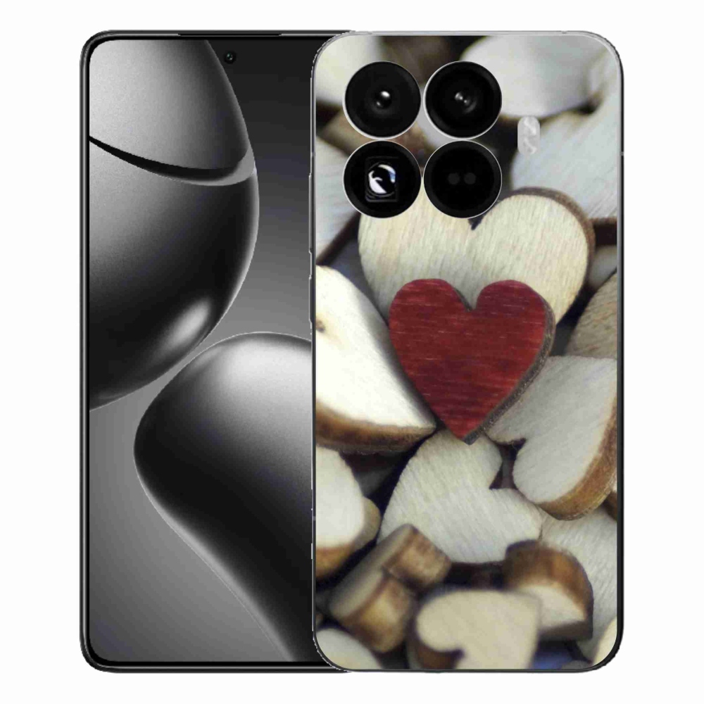 Gelový kryt mmCase na Xiaomi 15T Pro - gravírované červené srdce 