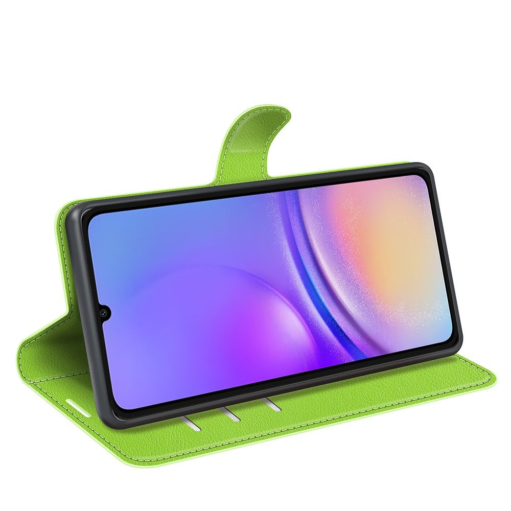 Litchi knížkové pouzdro na Samsung Galaxy A06 4G - zelené