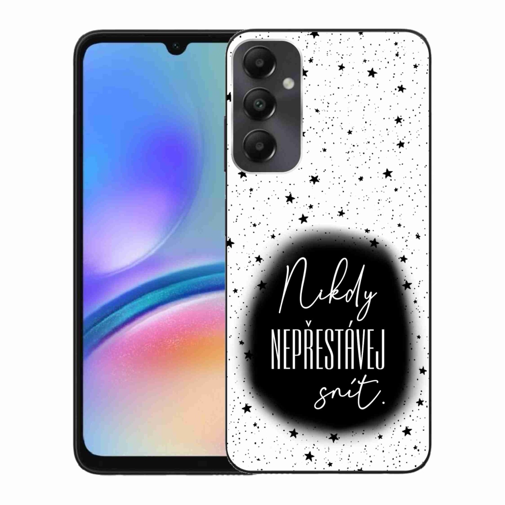 Gelový kryt mmCase na Samsung Galaxy A05s - citát 1 černobílé pozadí