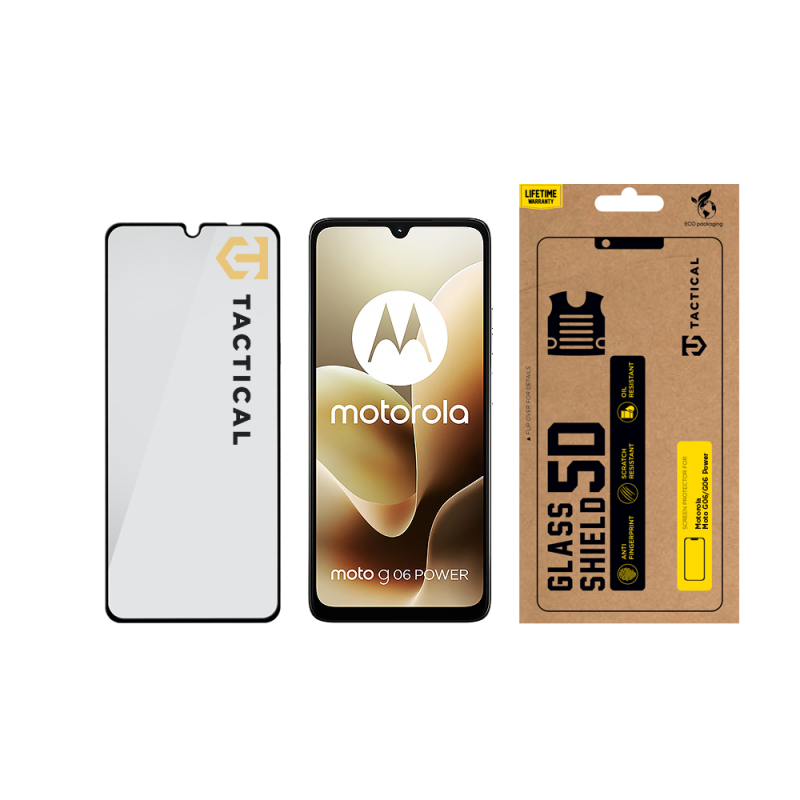 Tactical Glass Shield 5D sklo pro Motorola Moto G06/G06 Power Black 