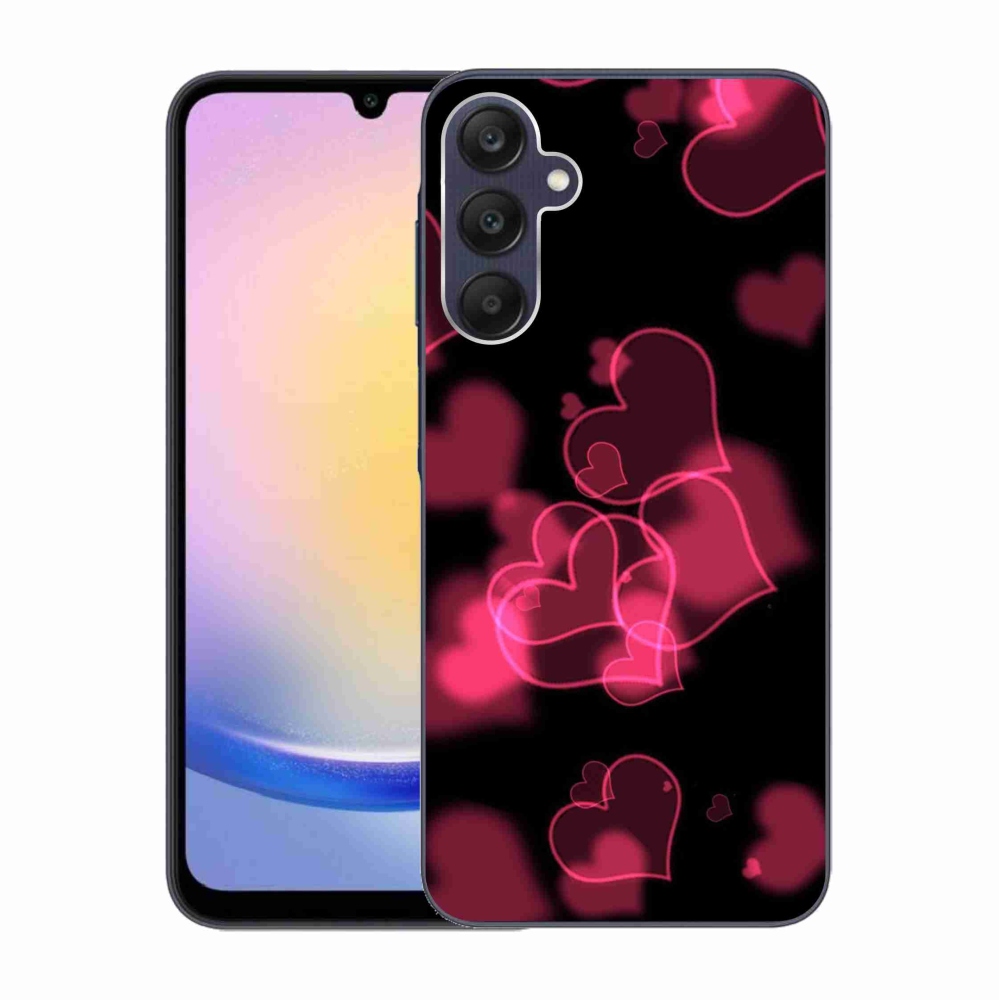 Gelový kryt mmCase na Samsung Galaxy A25 5G - červená srdíčka