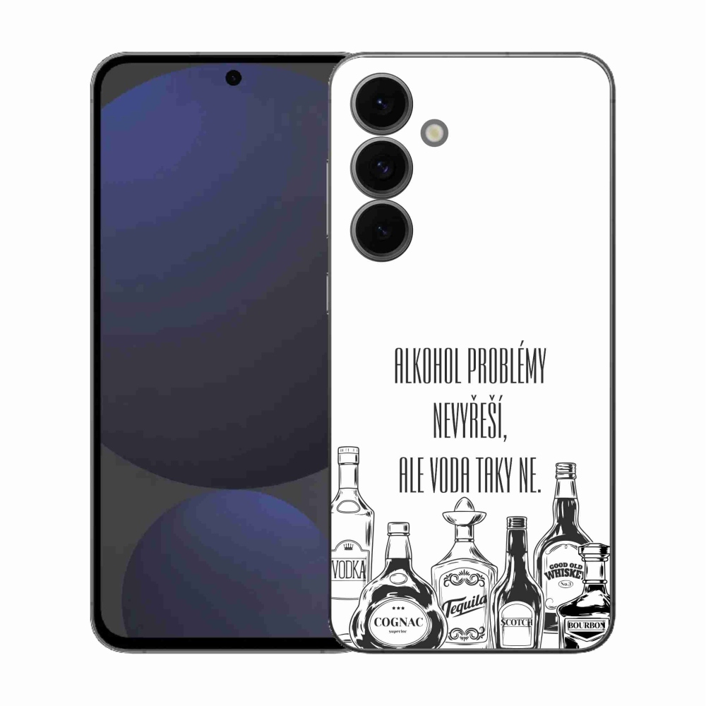 Gelový kryt mmCase na Samsung Galaxy S25 FE - vtipný text bílé pozadí