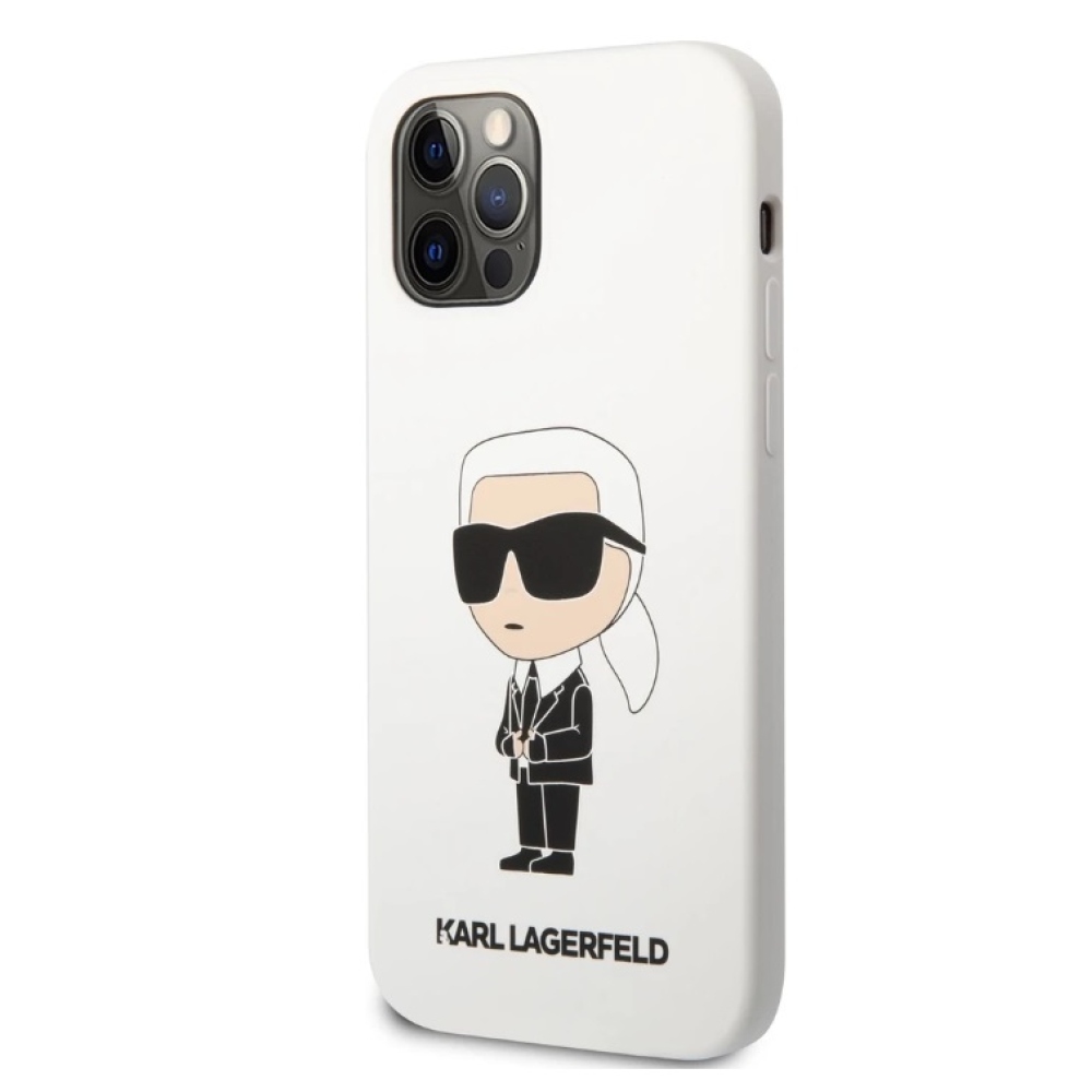 Karl Lagerfeld Liquid Silicone Ikonik NFT kryt iPhone 12/12 Pro bílý