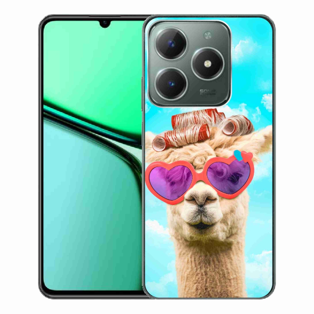 Gelový kryt mmCase na Realme C61 - lama s brýlemi