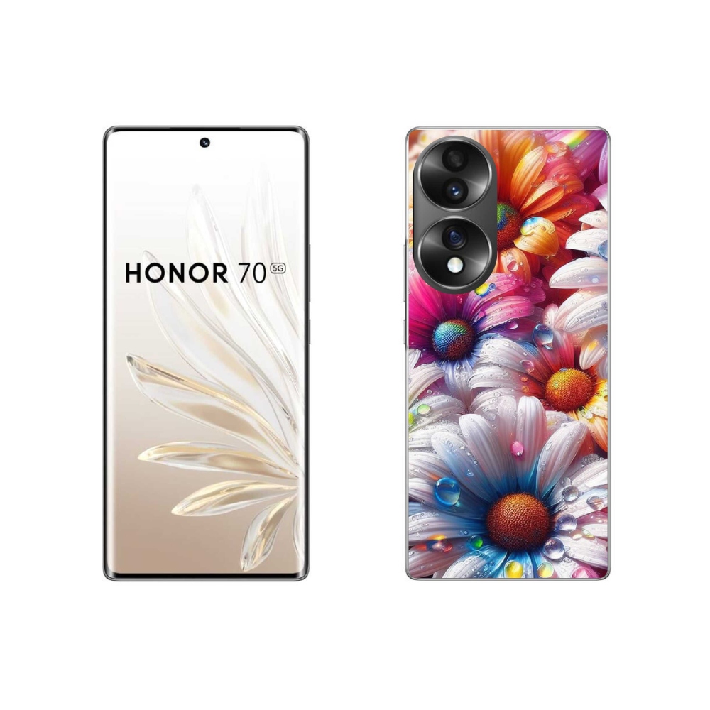 Gelový kryt mmCase na Honor 70 - barevné kopretiny