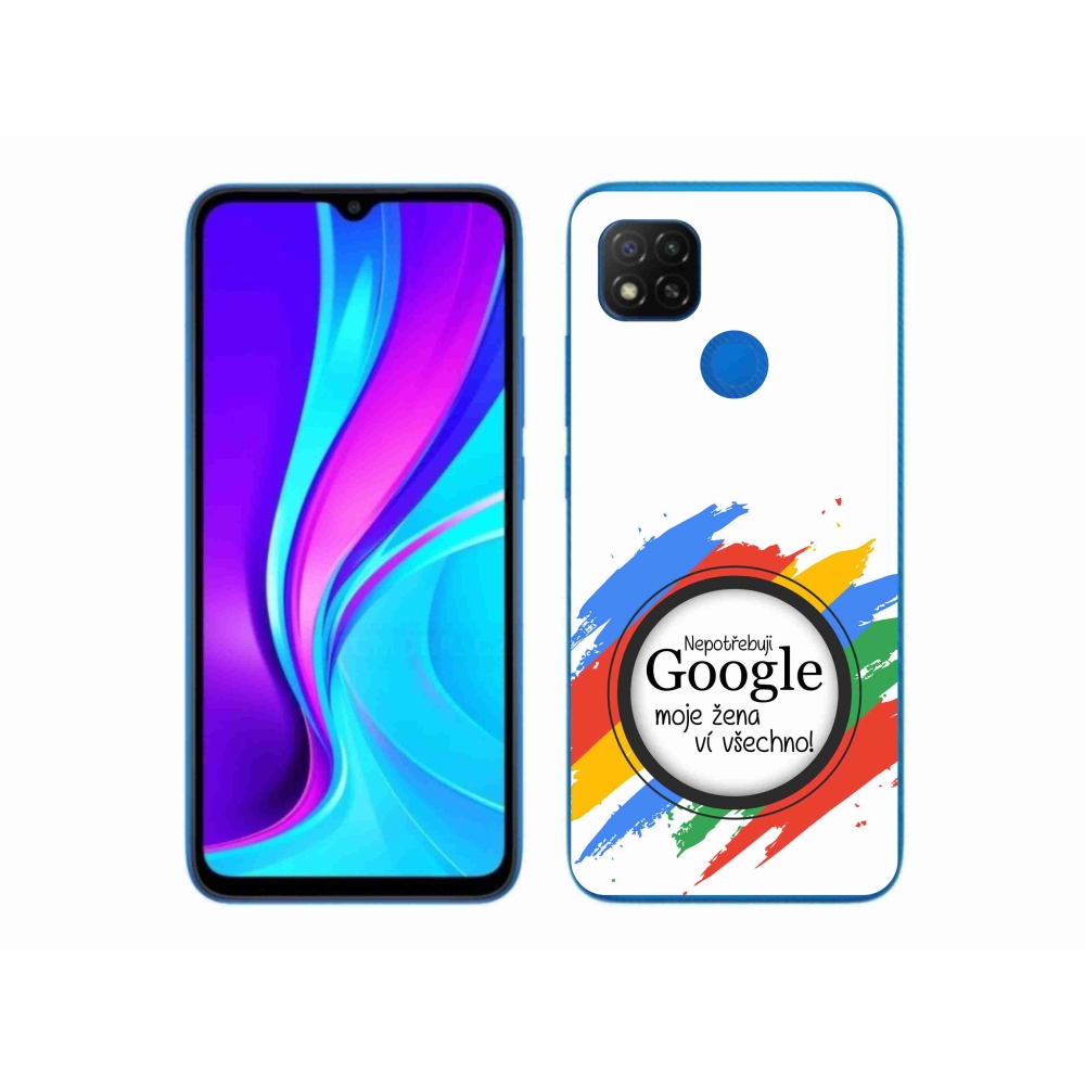 Gelový kryt mmCase na Xiaomi Redmi 9C - žena ví všechno bílé pozadí