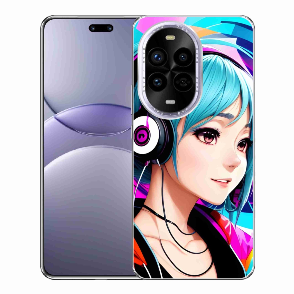 Gelový kryt mmCase na Huawei Nova 13 Pro 5G - dívka se sluchátky