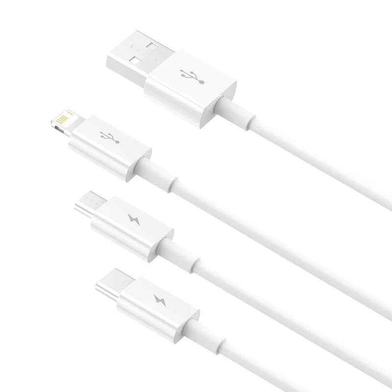 Baseus Superior Series Fast Charging Datový Kabel USB-A - USB-C/microUSB/Lightning 3.5A 1m Stellar White