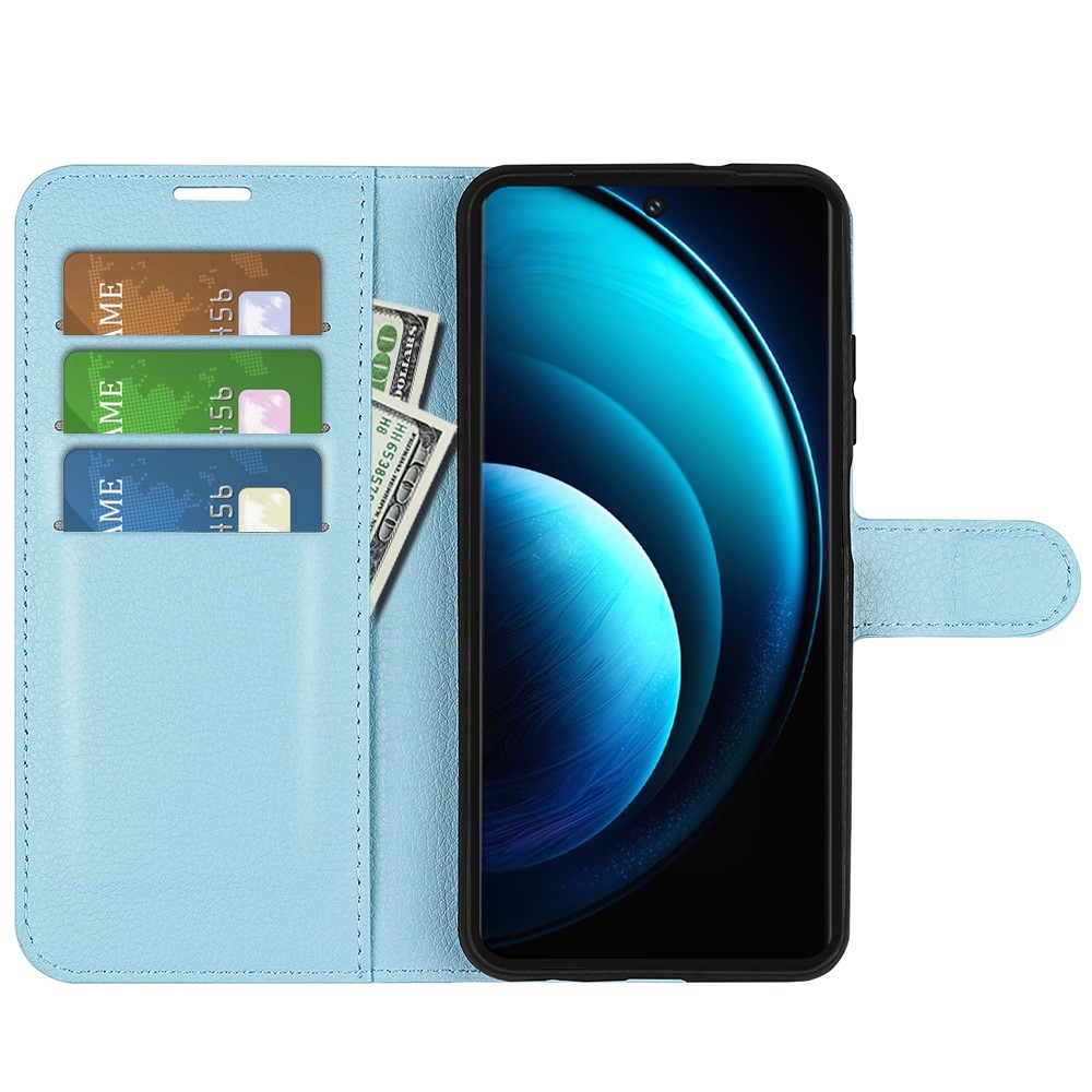 Litchi knížkové pouzdro na Vivo X100 Pro 5G - modré