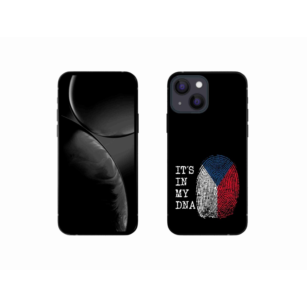Gelový kryt mmCase na iPhone 13 mini 5.4 - vlajka otisk prstu černé pozadí