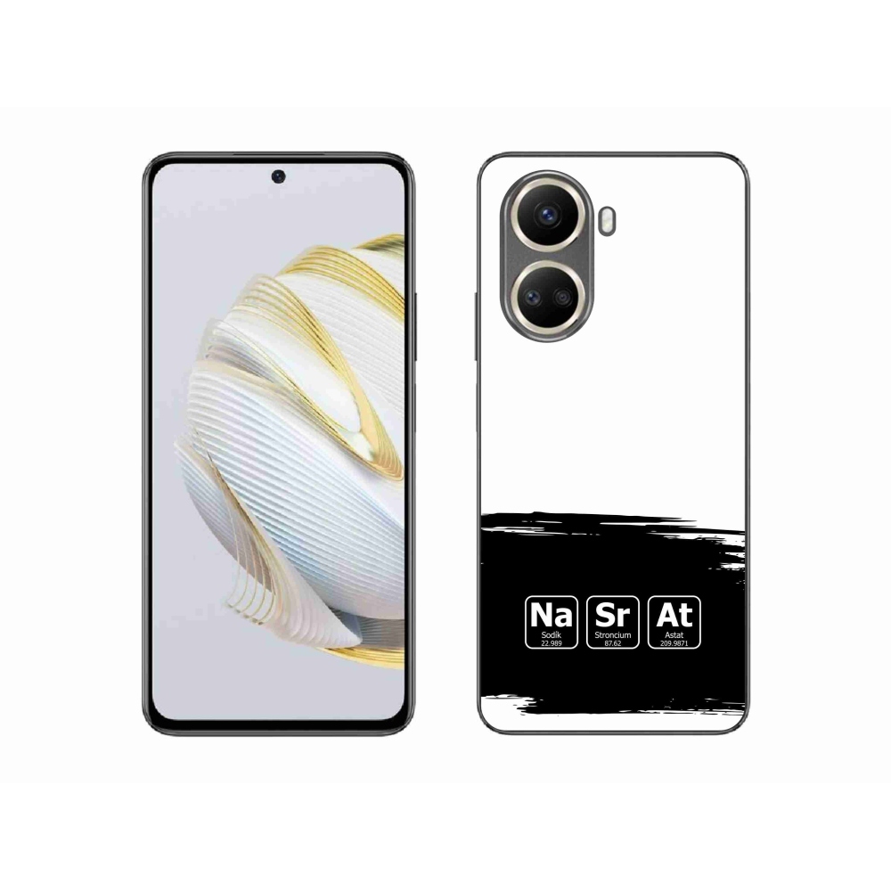 Gelový kryt mmCase na Huawei Nova 10 SE - chemické prvky černobílé pozadí