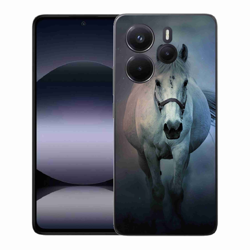 Gelový kryt mmCase na Xiaomi Redmi Note 14 - běžící bílý kůň